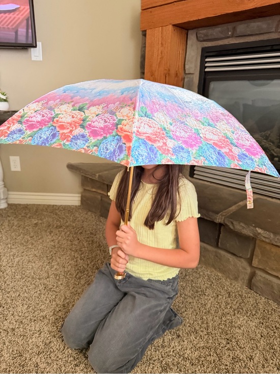 Nina Ricci Accessories - Nina Ricci Floral Pink Blue Green Umbrella